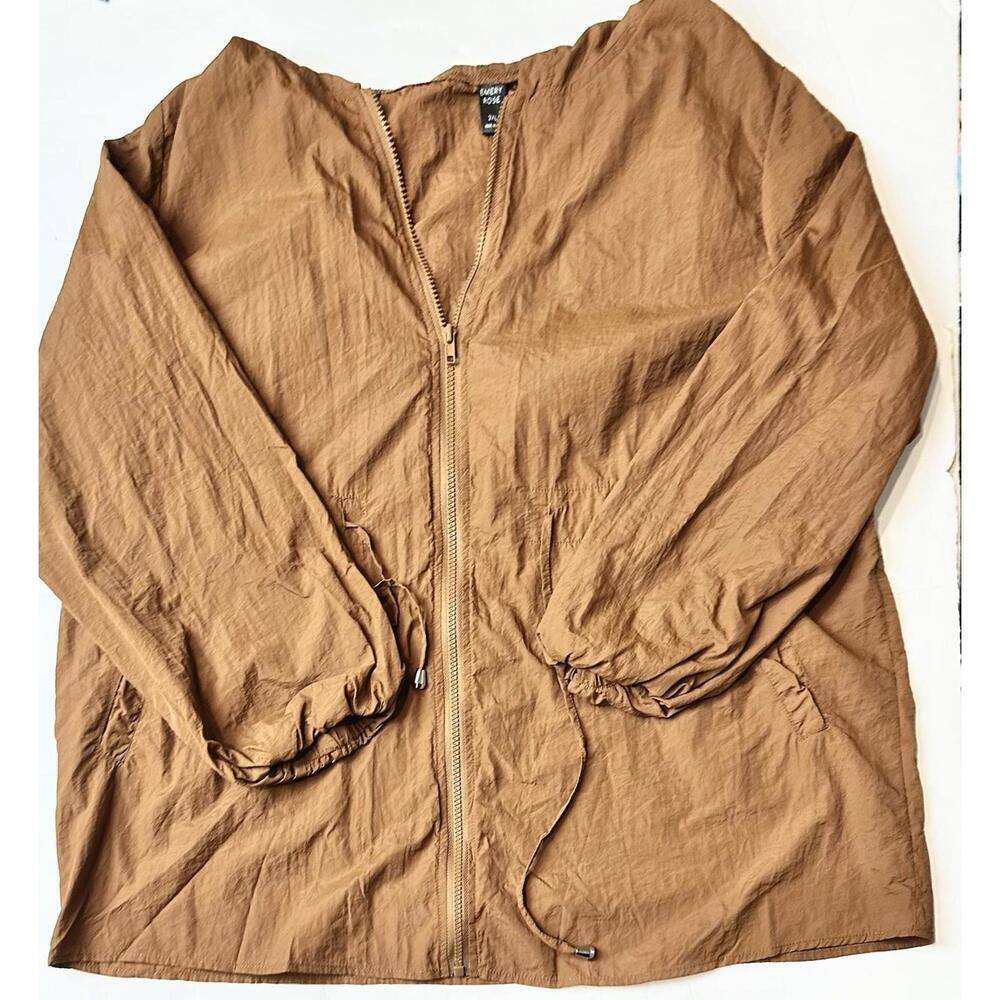 Emery Rose Woman’s Brown Lightweight Jacket with Hood 2XL - Picture 6 of 15
